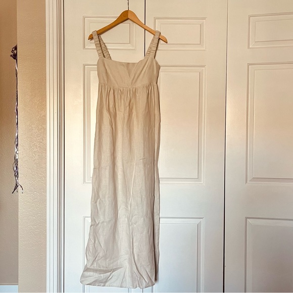 Reformation Tana Linen Dress in Cream - Picture 2 of 8